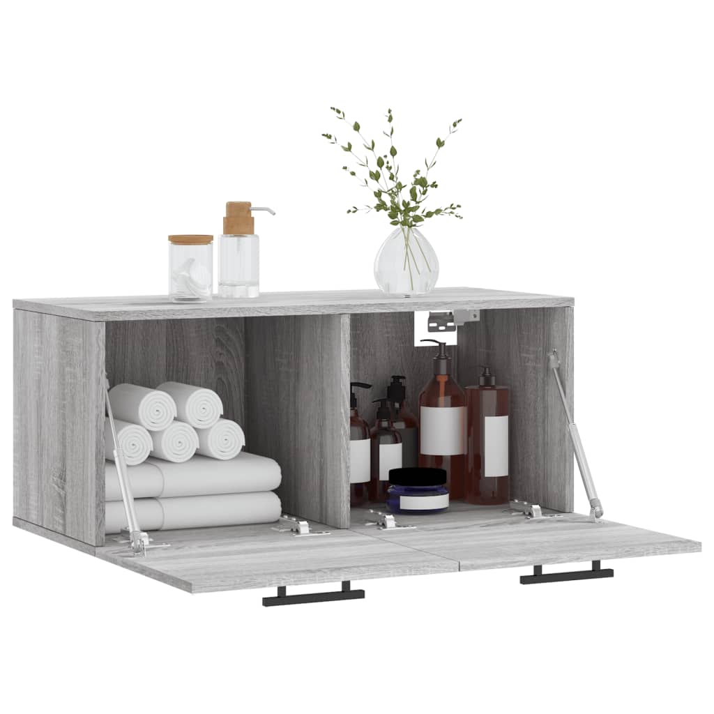 vidaXL Wandschrank Grau Sonoma 80x36,5x35 cm Holzwerkstoff