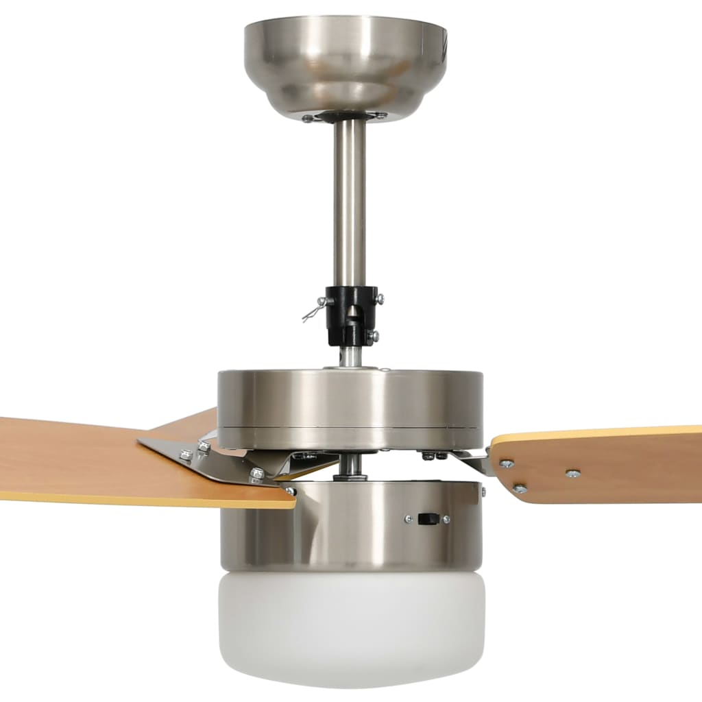 vidaXL Deckenventilator mit Lampe und Fernbedienung 108 cm Hellbraun