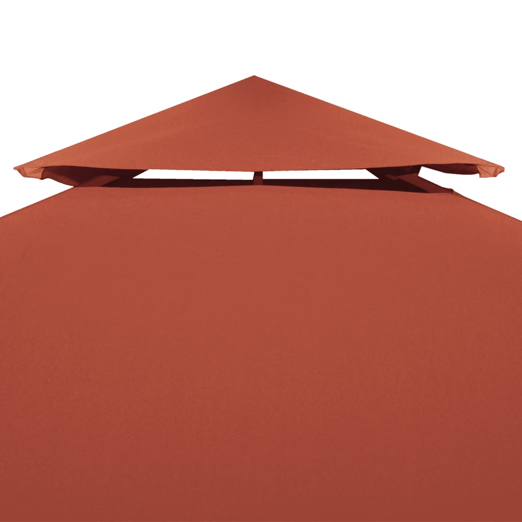 vidaXL Pavillon-Dachplane mit Kaminabzug 310 g/m² 3x3 m Terrakotta