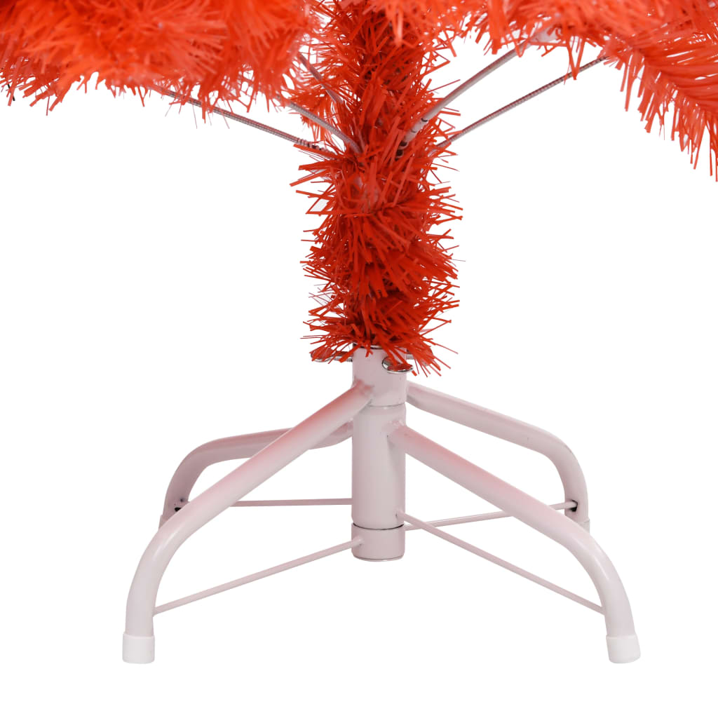 vidaXL Künstlicher Weihnachtsbaum Beleuchtung & Kugeln Rot 180 cm