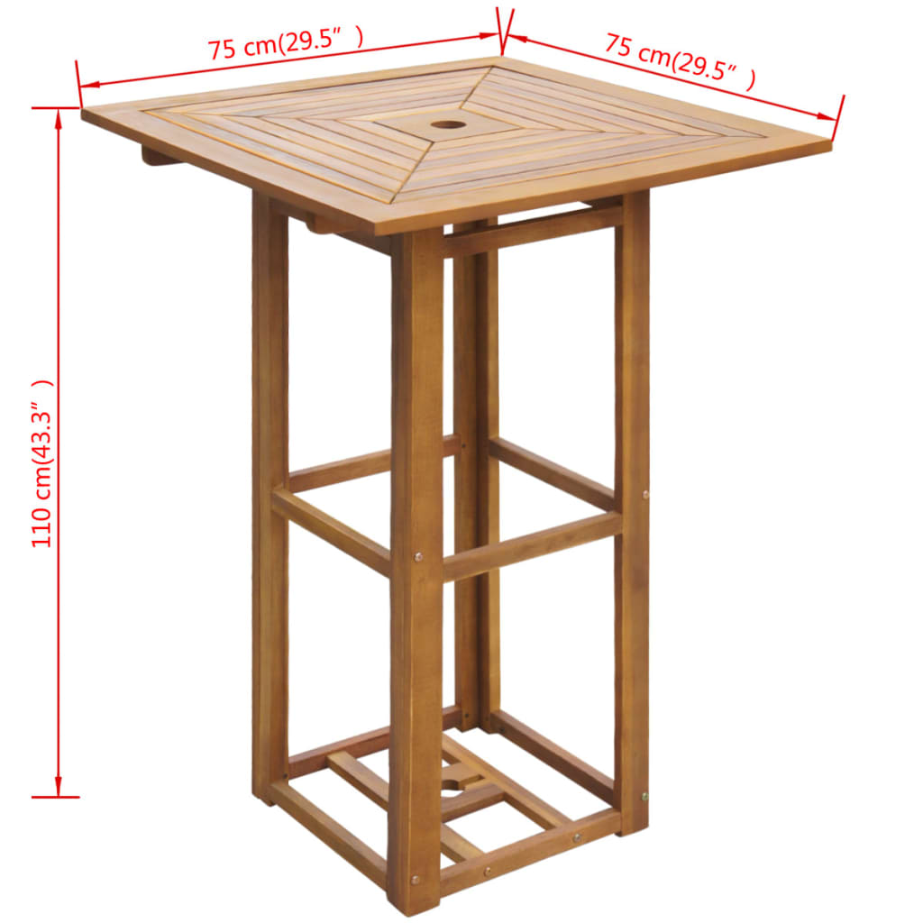 VidaXL Bistrotisch Schwarz 60x60x75 Cm | Holzwerkstoff | Für Küche & Wohnbereich
