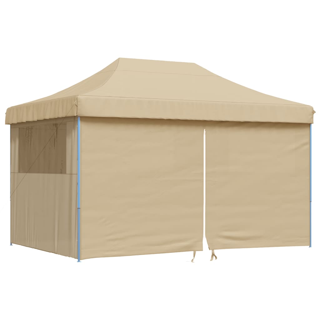 vidaXL Partyzelt Faltbar Pop-Up mit 4 Seitenteilen Beige