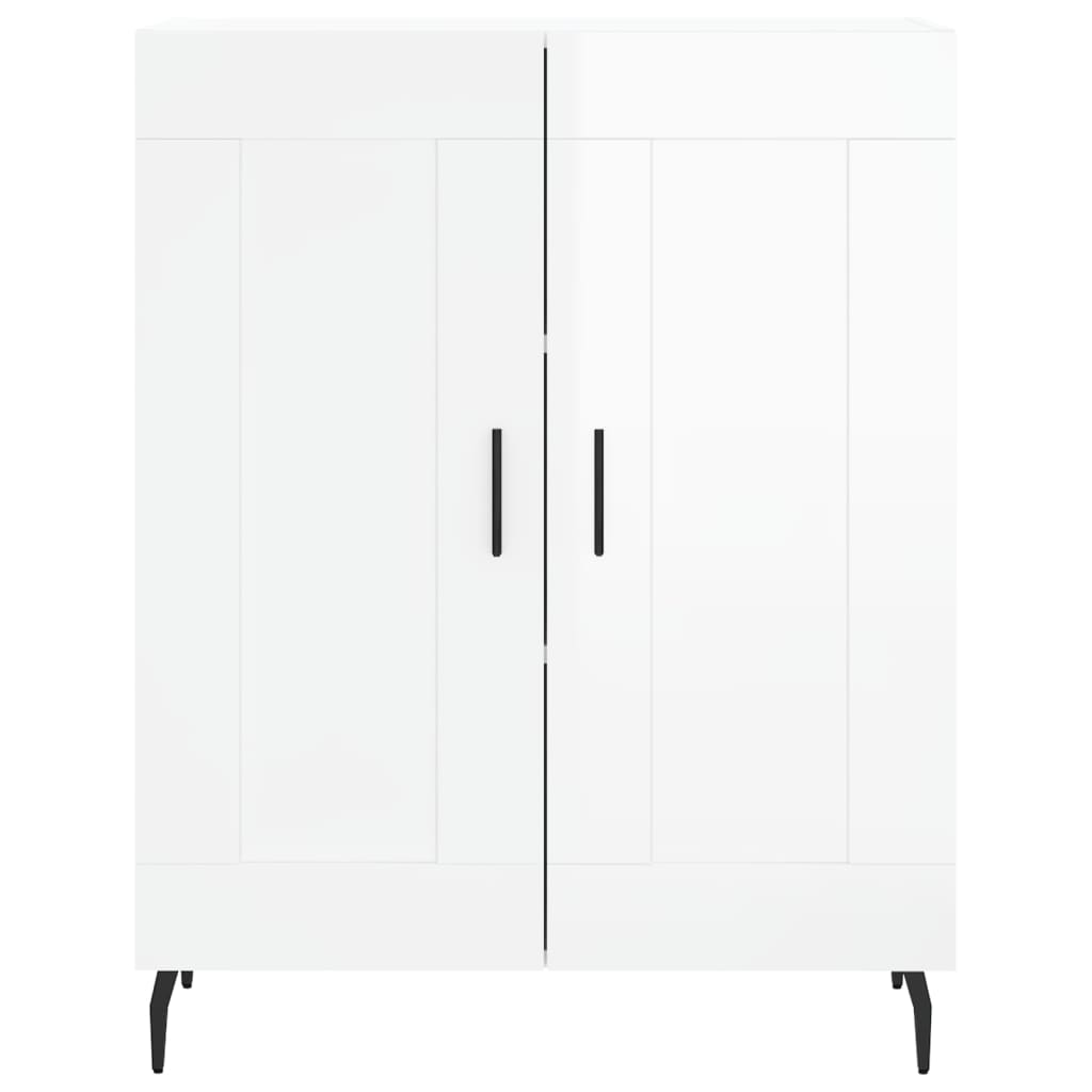 vidaXL Highboard Hochglanz-Weiß 69,5x34x180 cm Holzwerkstoff