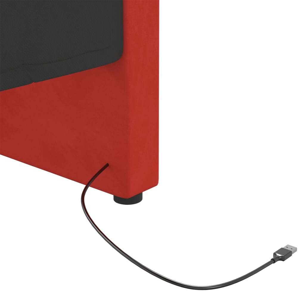 vidaXL Tagesbett mit Matratze USB Weinrot Samt 90x200 cm