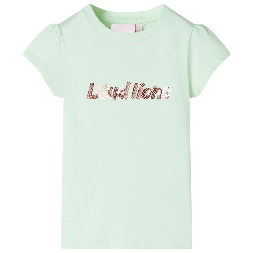 Kinder-T-Shirt mit Flügelärmeln Zartgrün 140