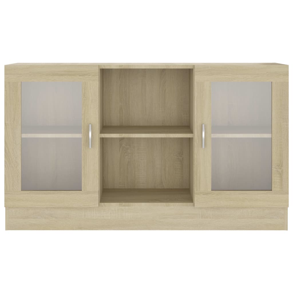 vidaXL Vitrinenschrank Sonoma-Eiche 120x30,5x70 cm Holzwerkstoff