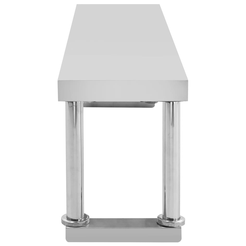 vidaXL Küchen-Arbeitstisch mit Aufsatzboard 120×60×120 cm Edelstahl