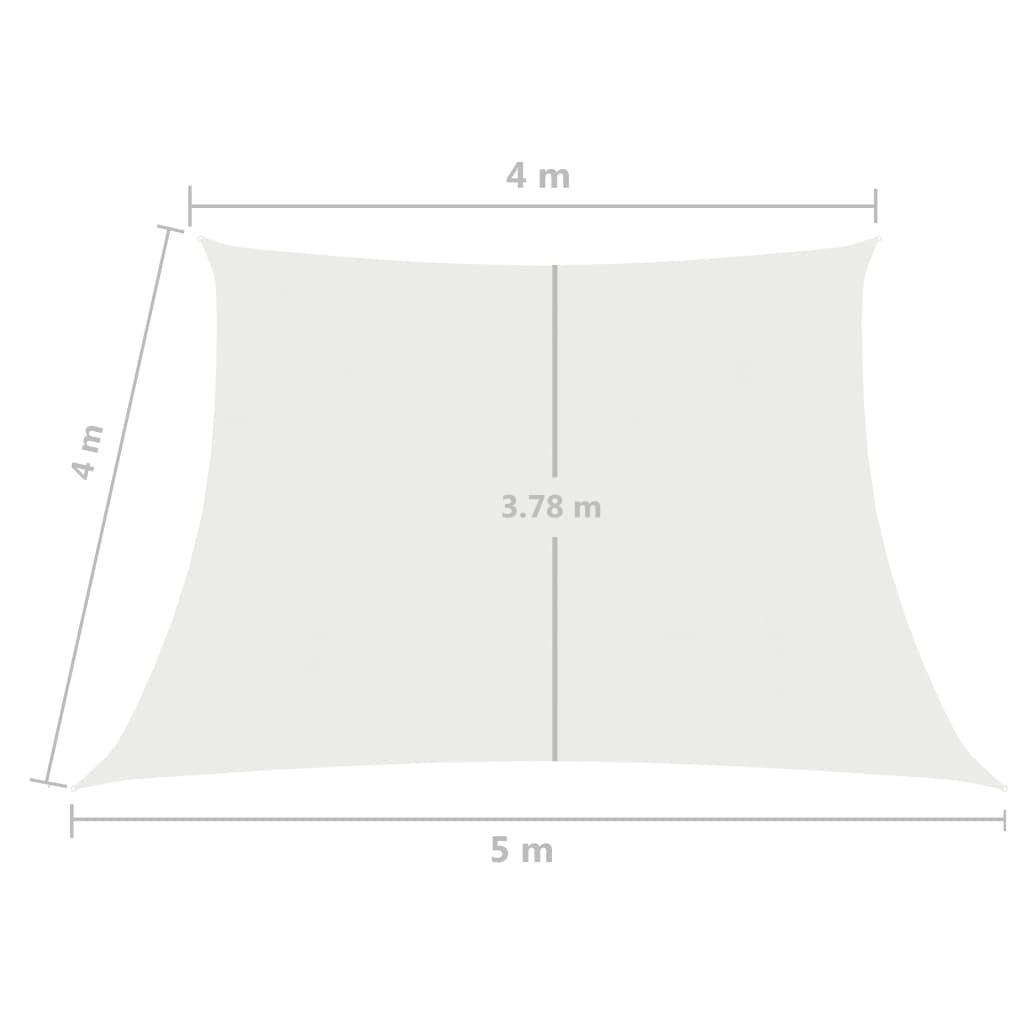 vidaXL Sonnensegel 160 g/m² Weiß 4/5x4 m HDPE