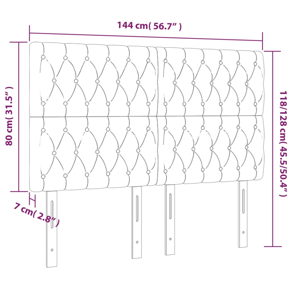 vidaXL Kopfteile 4 Stk. Grün 72x7x78/88 cm Stoff