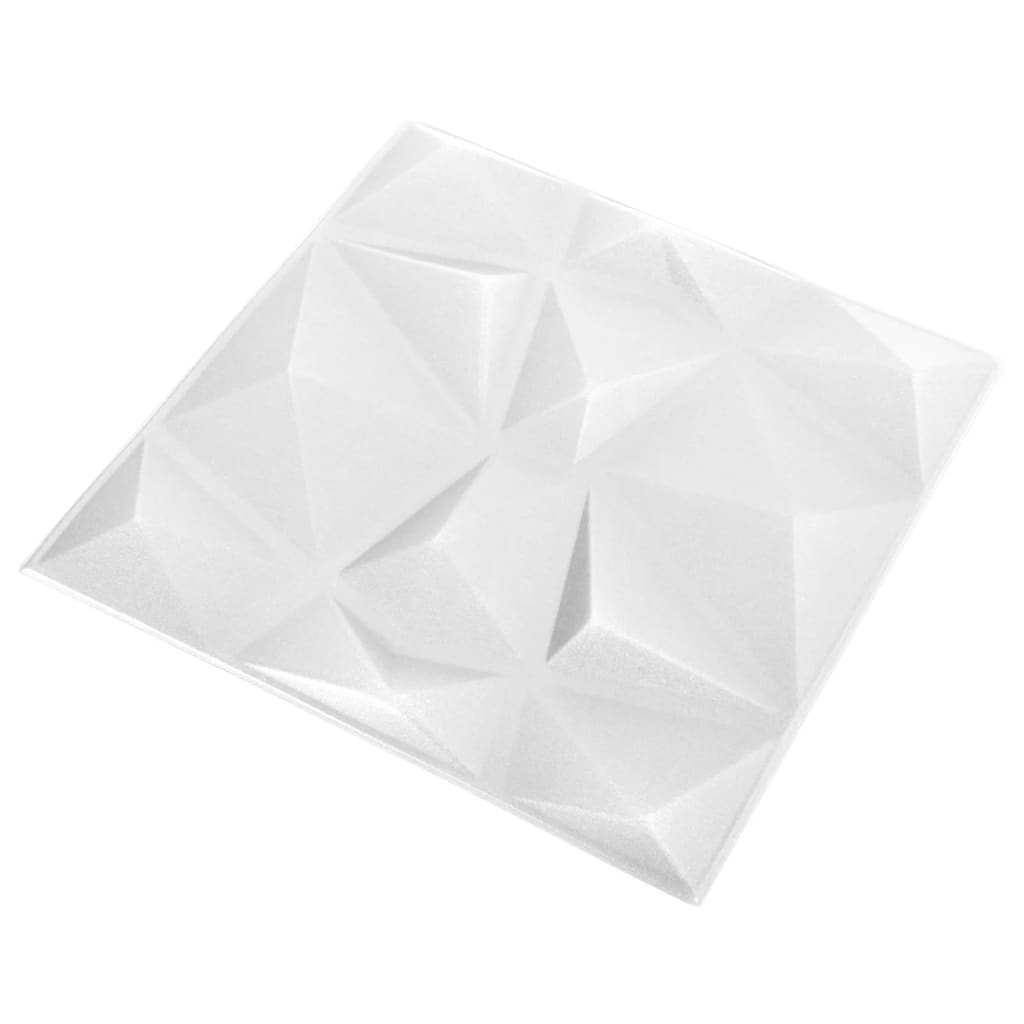 vidaXL 3D-Wandpaneele 12 Stk. 50x50 cm Diamant Weiß 3 m²