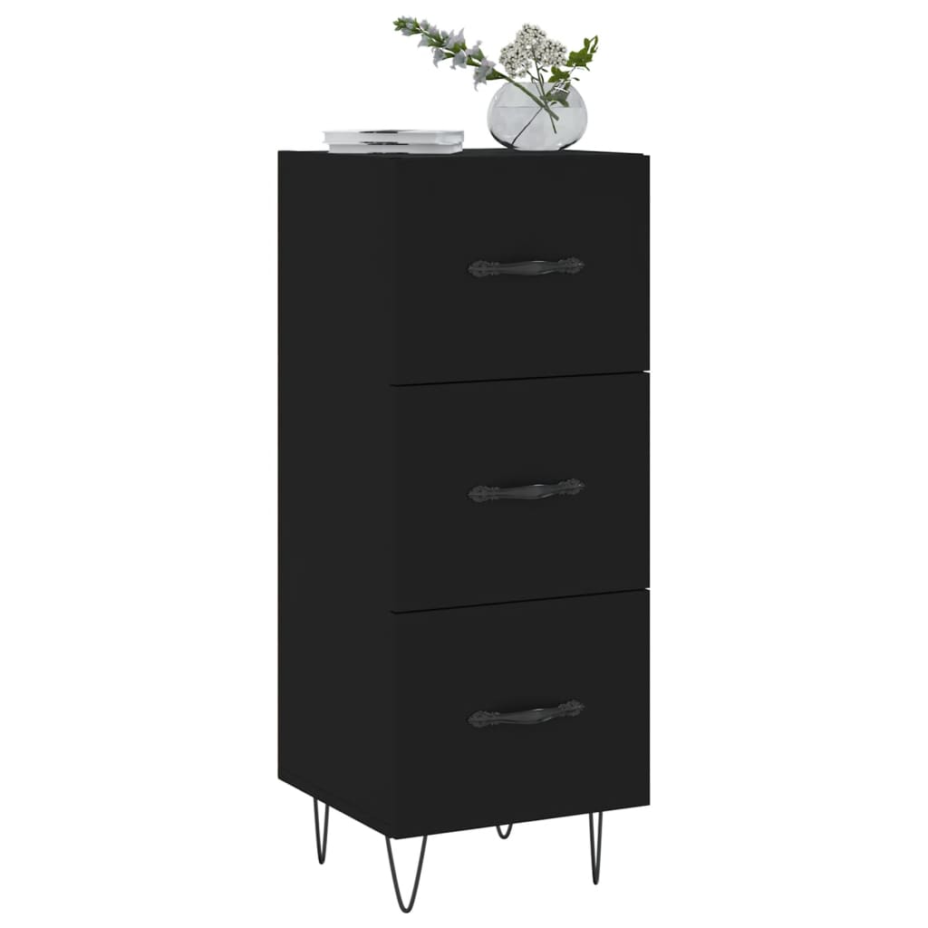 vidaXL Sideboard Schwarz 34,5x34x90 cm Holzwerkstoff