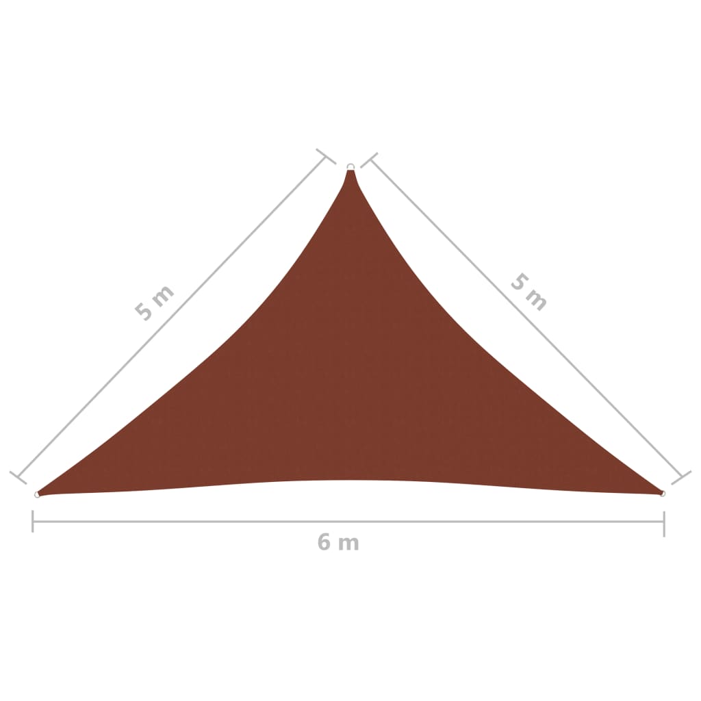 vidaXL Sonnensegel Oxford-Gewebe Dreieckig 5x5x6 m Terrakotta-Rot