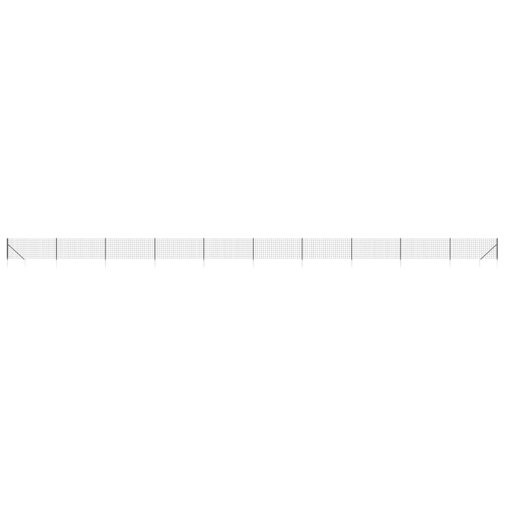 vidaXL Maschendrahtzaun mit Bodenhülsen Anthrazit 1,1x25 m