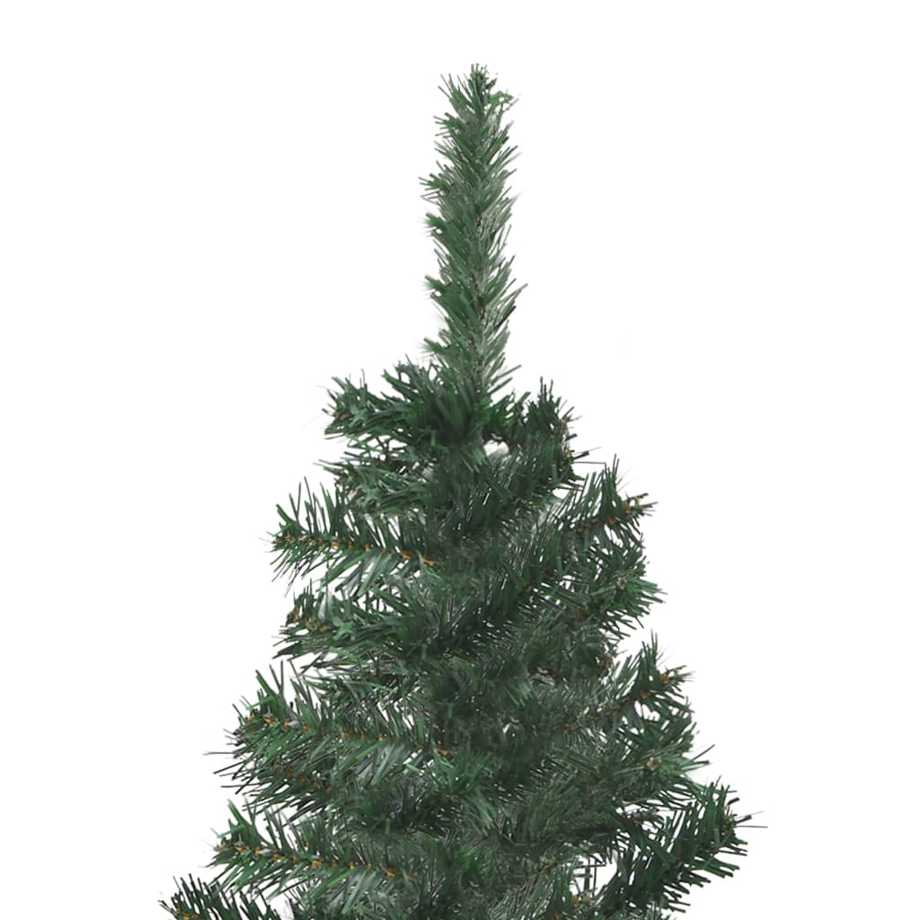 vidaXL Künstlicher Eck-Weihnachtsbaum LEDs & Kugeln Grün 120 cm PVC