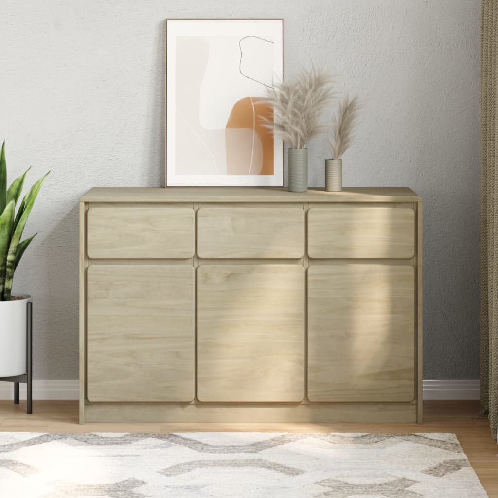 vidaXL Sideboard SAUDA Eiche-Optik 114x43x75,5 cm Kiefernholz