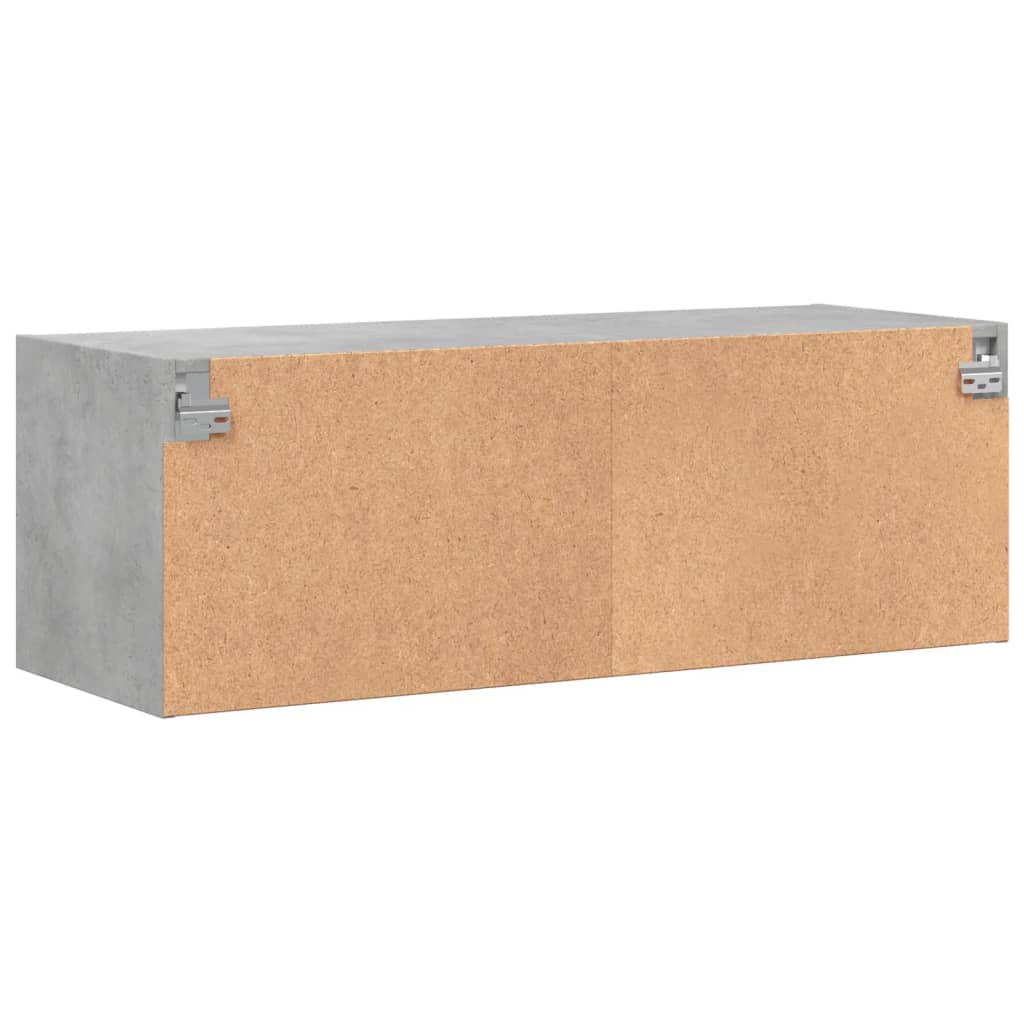 vidaXL Wandschrank mit Glastüren Betongrau 102x37x35 cm