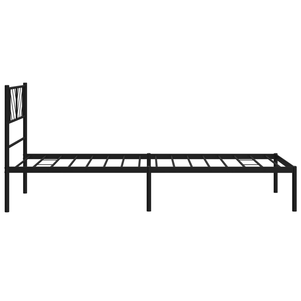 vidaXL Bettgestell mit Kopfteil Metall Schwarz 100x190 cm