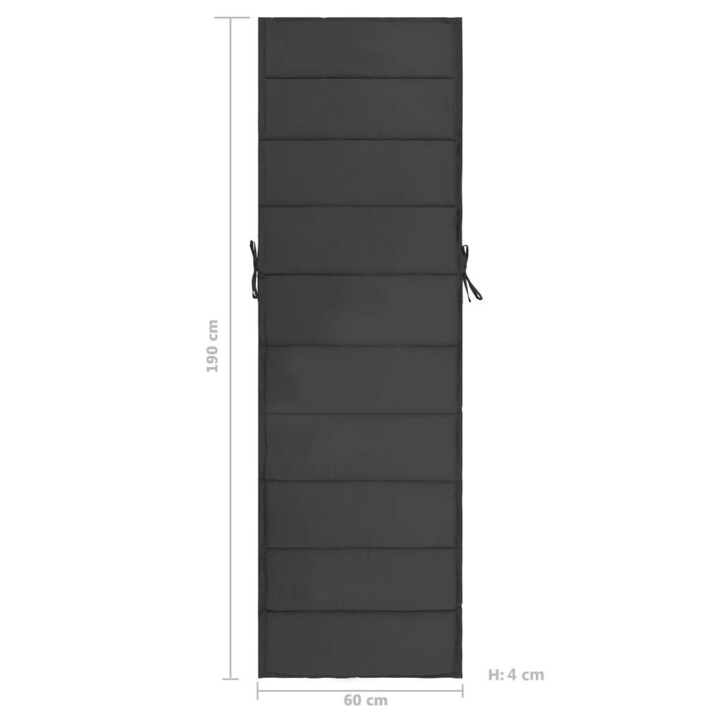 vidaXL Sonnenliegen-Auflage Anthrazit 190x60x4 cm