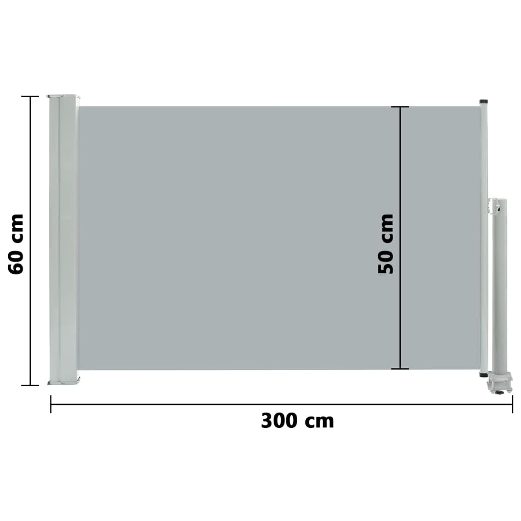 vidaXL Ausziehbare Seitenmarkise 60×300 cm Grau