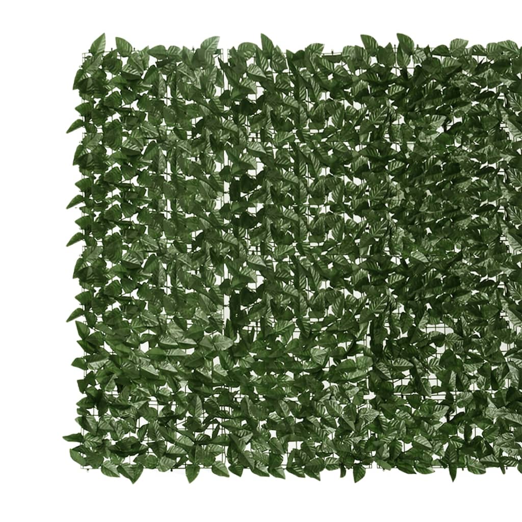 vidaXL Balkon-Sichtschutz mit Dunkelgrünen Blättern 600x150 cm