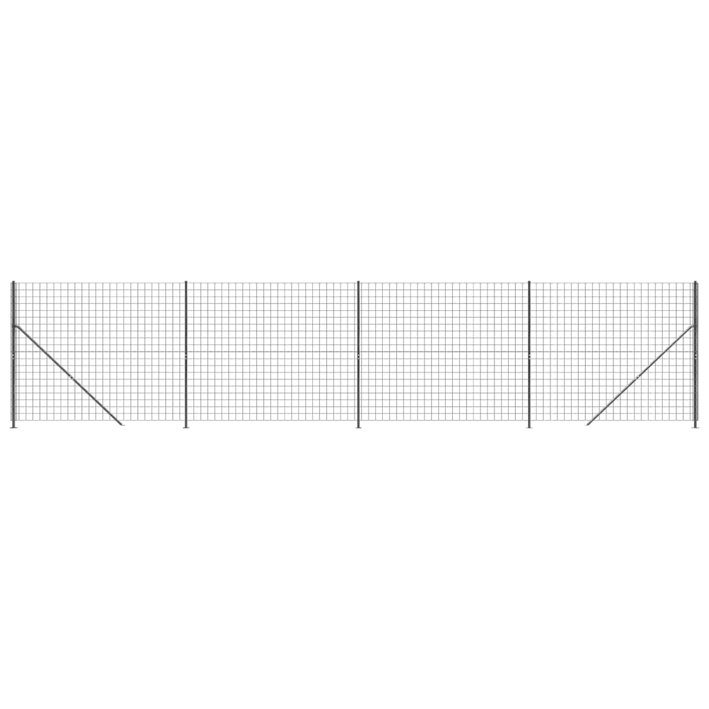 vidaXL Maschendrahtzaun mit Bodenflansch Anthrazit 2x10 m