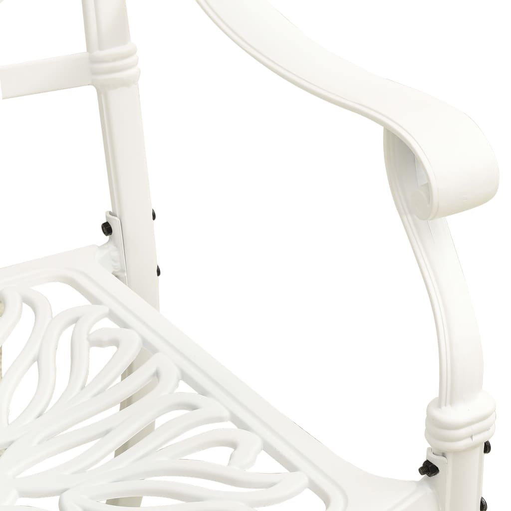 vidaXL Gartenstühle 2 Stk. Aluminiumguss Weiß