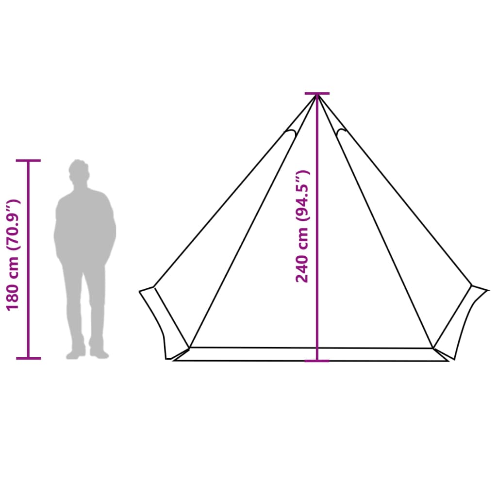 vidaXL Tipi-Familienzelt 6 Personen Braun Wasserdicht