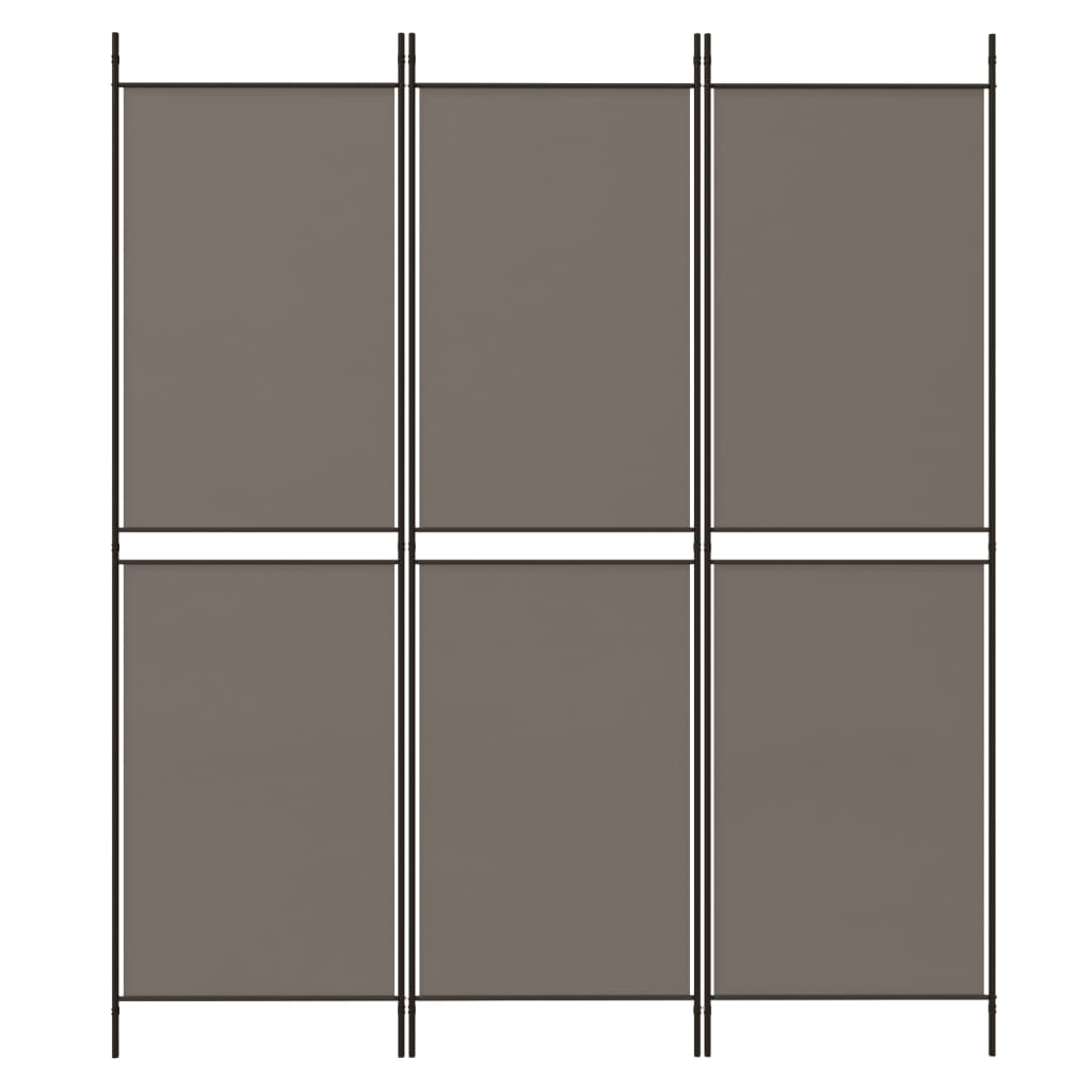 vidaXL 3-tlg. Paravent Anthrazit 150x180 cm Stoff