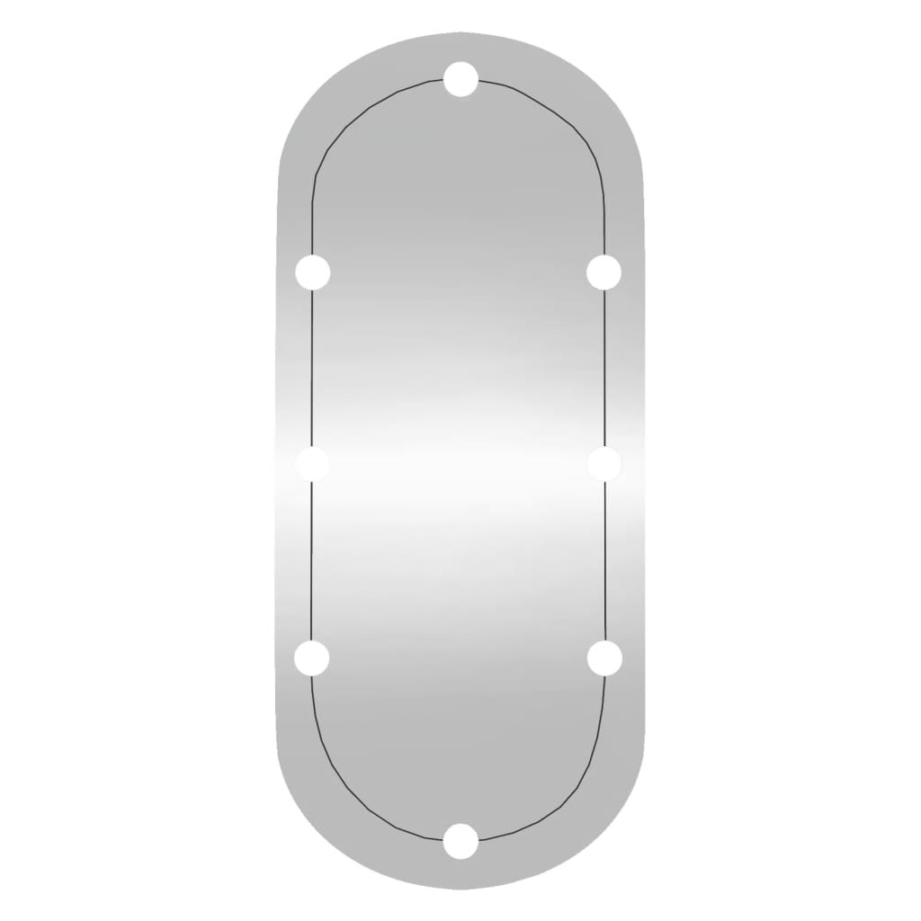 vidaXL Wandspiegel mit LED-Leuchten 40x90 cm Glas Oval