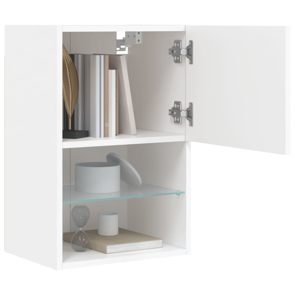 vidaXL TV-Schrank mit LED-Leuchten Weiß 40,5x30x60 cm