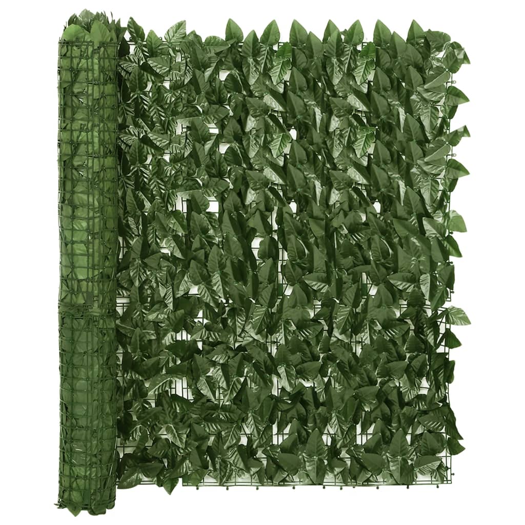 vidaXL Balkon-Sichtschutz mit Dunkelgrünen Blättern 200x100 cm