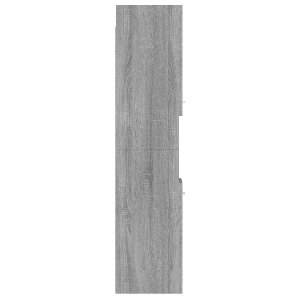 vidaXL Badezimmerschrank Grau Sonoma 30x30x130 cm Holzwerkstoff