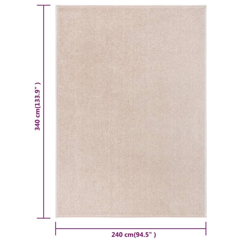 vidaXL Teppich Kurzflor 240x340 cm Dunkelbeige