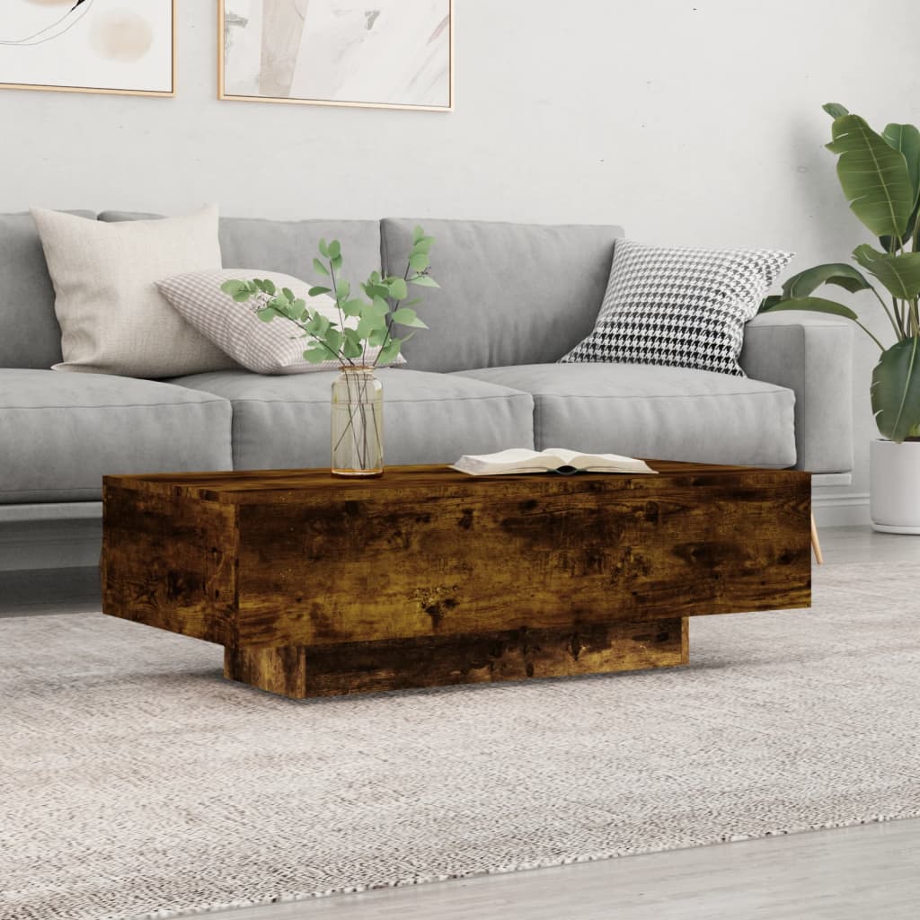 vidaXL Couchtisch Räuchereiche 100x49,5x31 cm Holzwerkstoff