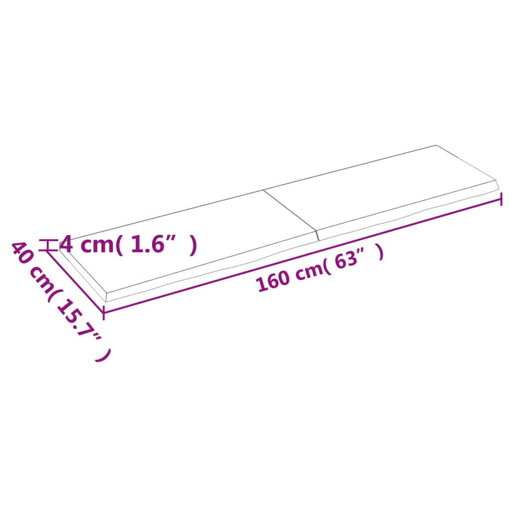 vidaXL Wandregal Dunkelbraun 160x40x(2-4)cm Massivholz Eiche Behandelt