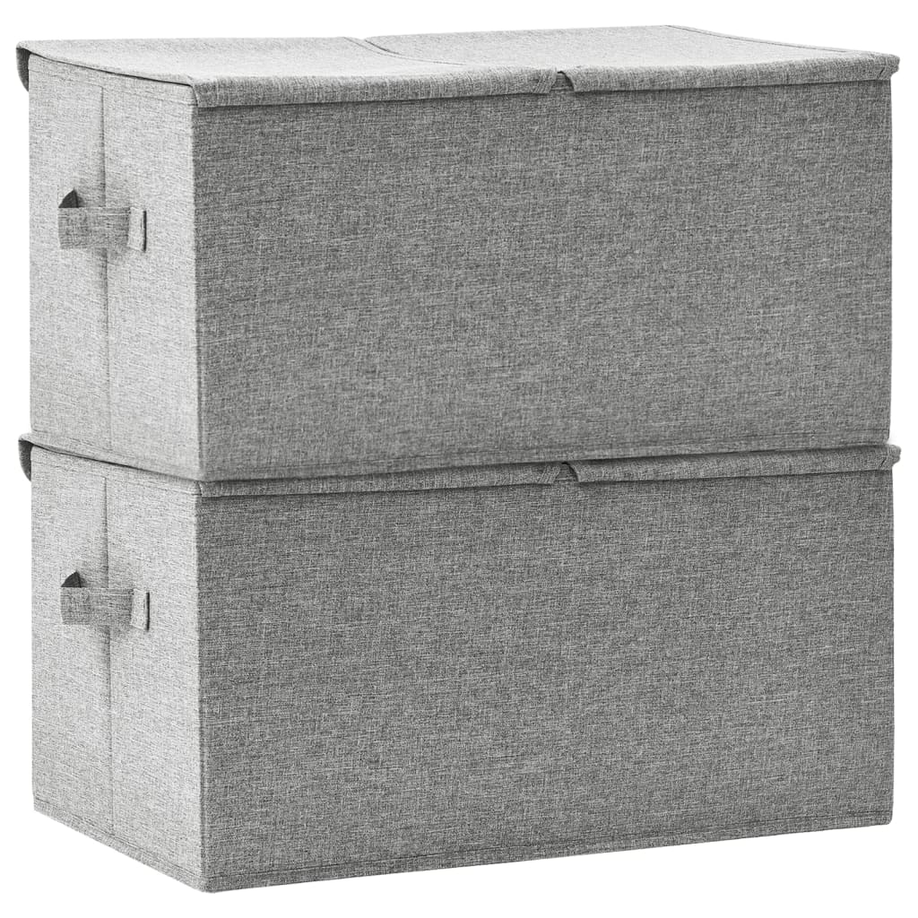 vidaXL Aufbewahrungsboxen 2 Stk. Stoff 50x30x25 cm Grau