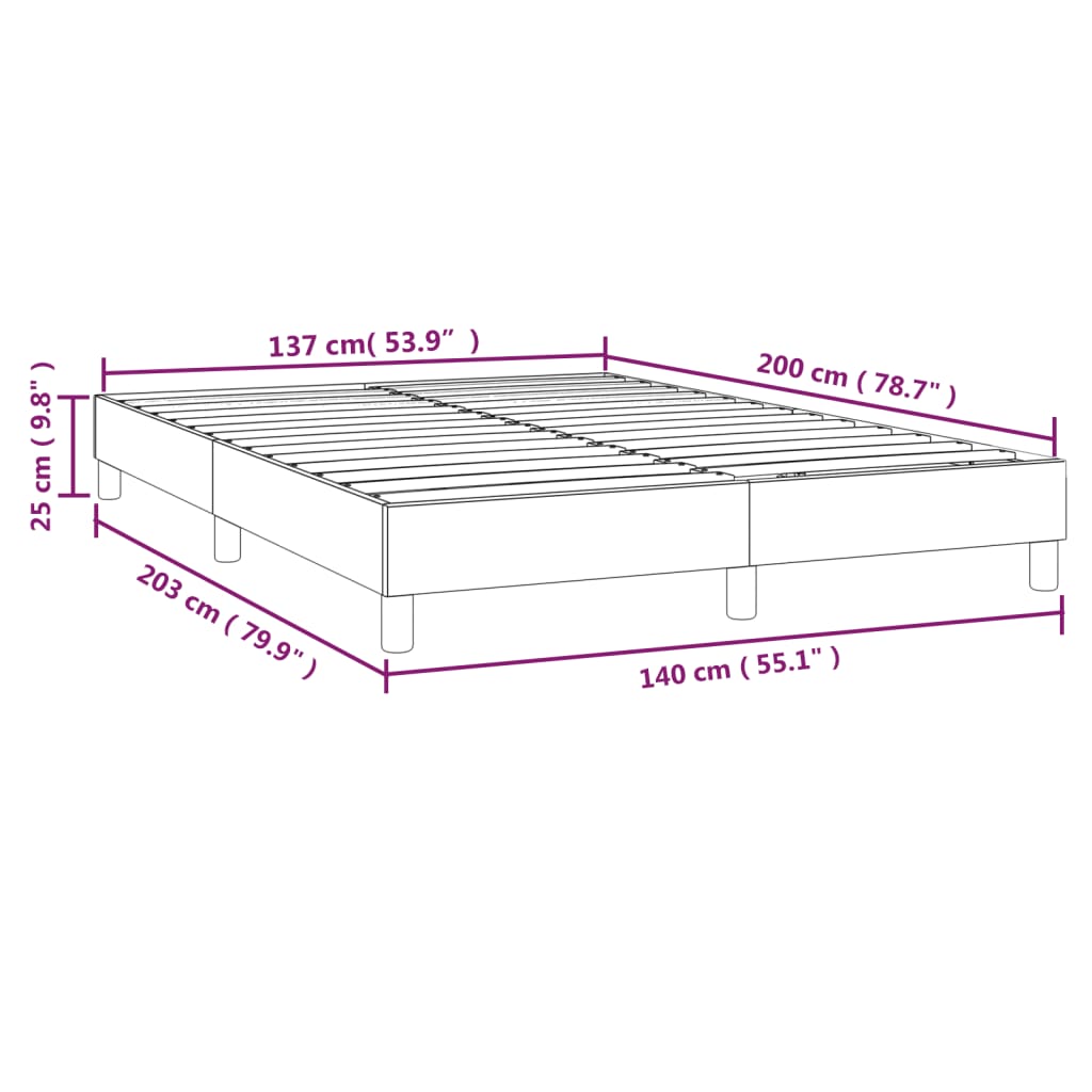 vidaXL Bettgestell Blau 140x200 cm Stoff