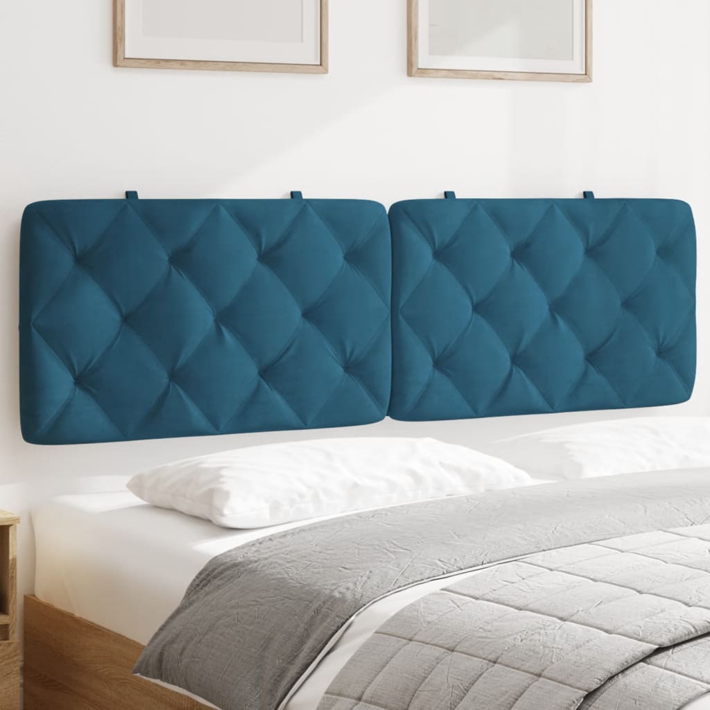 vidaXL Kopfteil-Kissen Blau 160 cm Samt