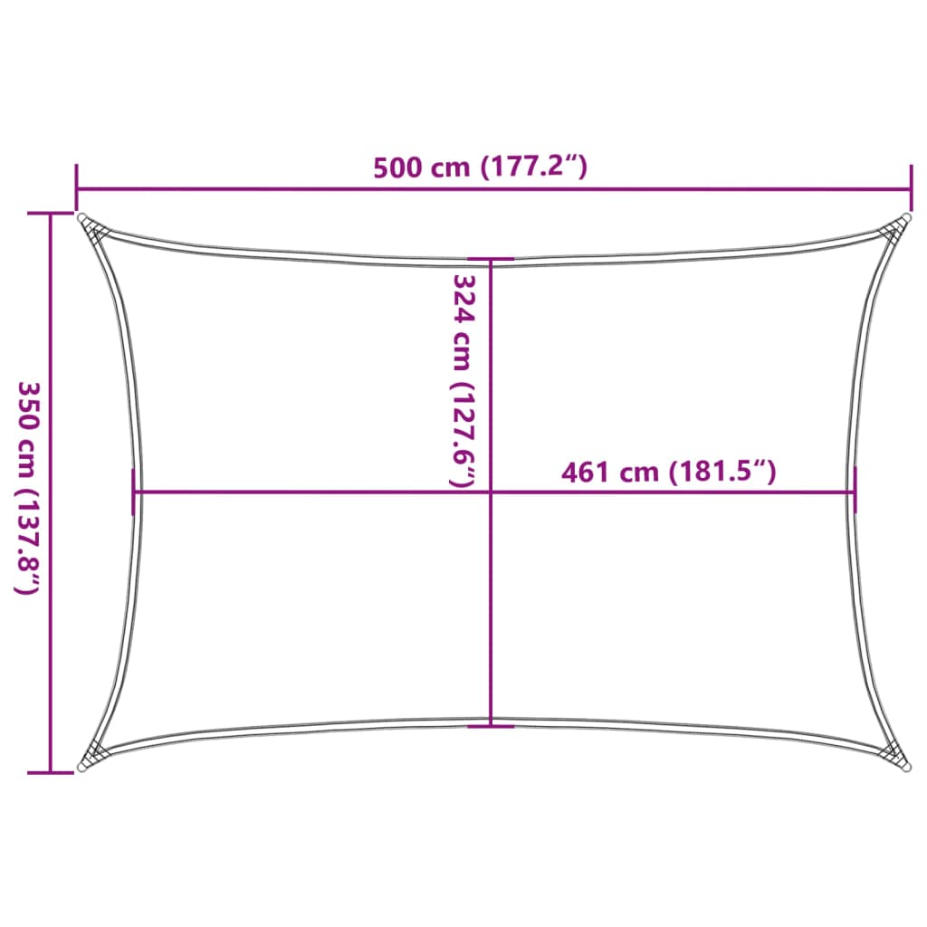 vidaXL Sonnensegel Sandfarbe 5x3,5 m 100% Polyester Oxford