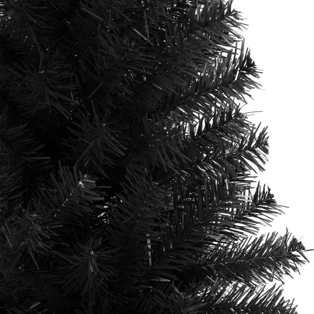 vidaXL Künstlicher Weihnachtsbaum mit Ständer Schwarz 180 cm PVC