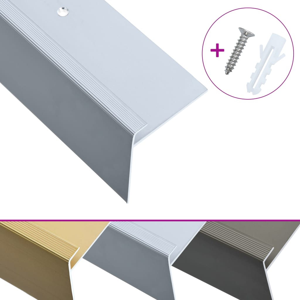 vidaXL Treppenkanten in F-Form 15 Stk. Aluminium 100 cm Silbern