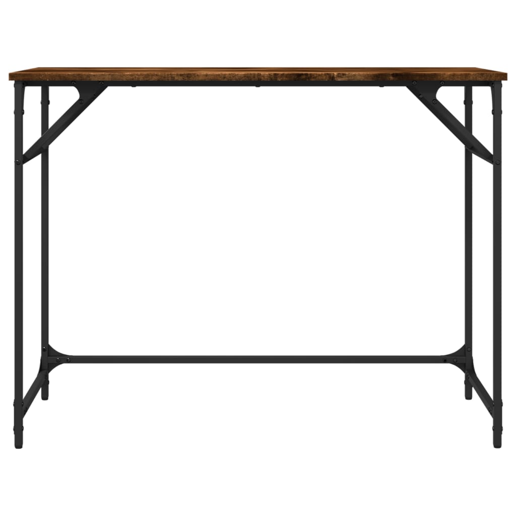 vidaXL Schreibtisch Räuchereiche 100x45x76 cm Holzwerkstoff und Stahl