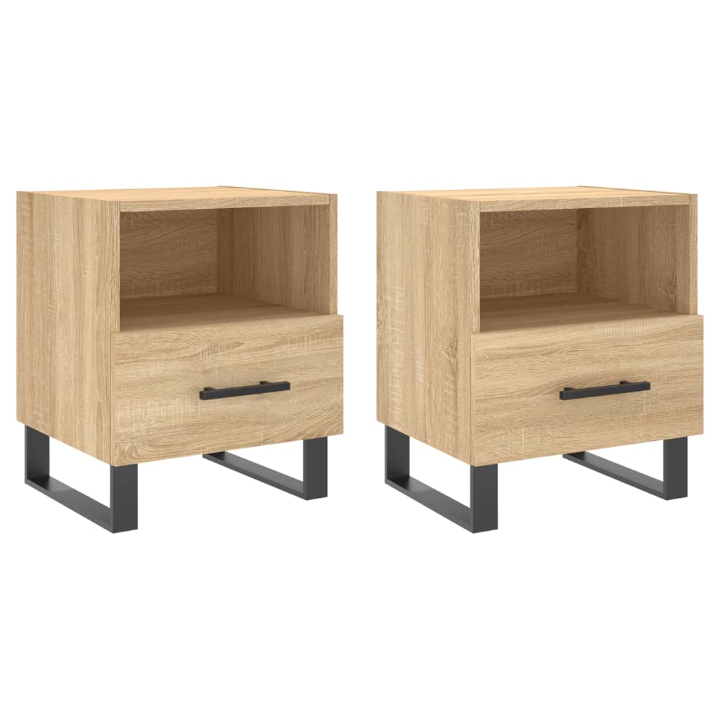 vidaXL Nachttische 2 Stk. Sonoma-Eiche 40x35x47,5 cm Holzwerkstoff