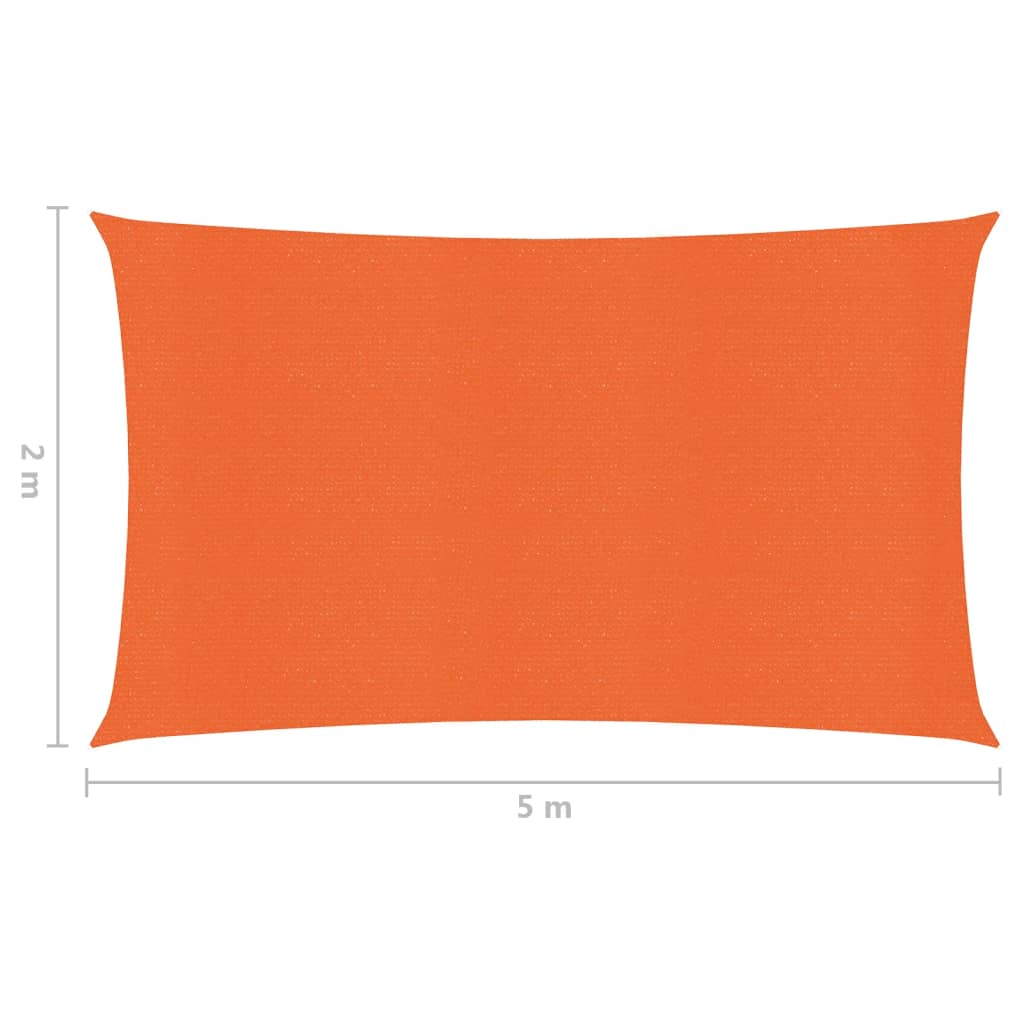 vidaXL Sonnensegel 160 g/m² Orange 2x5 m HDPE