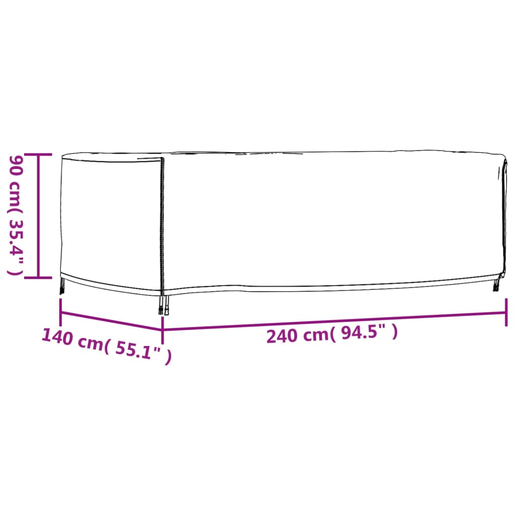 vidaXL Gartenmöbel-Abdeckung Schwarz 240x140x90 cm Wasserdicht 420D