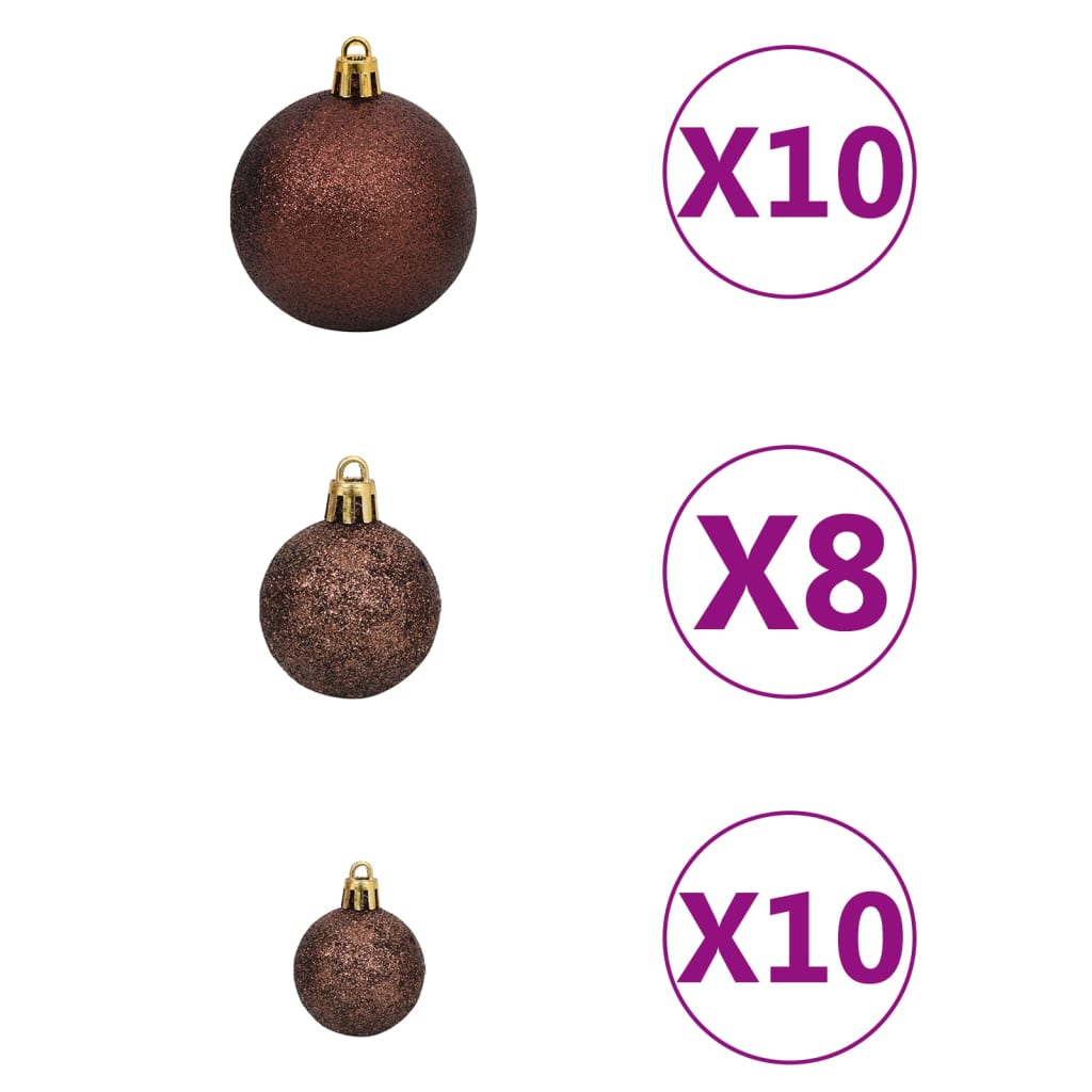 vidaXL Künstlicher Weihnachtsbaum Kopfüber mit LEDs & Kugeln 210 cm