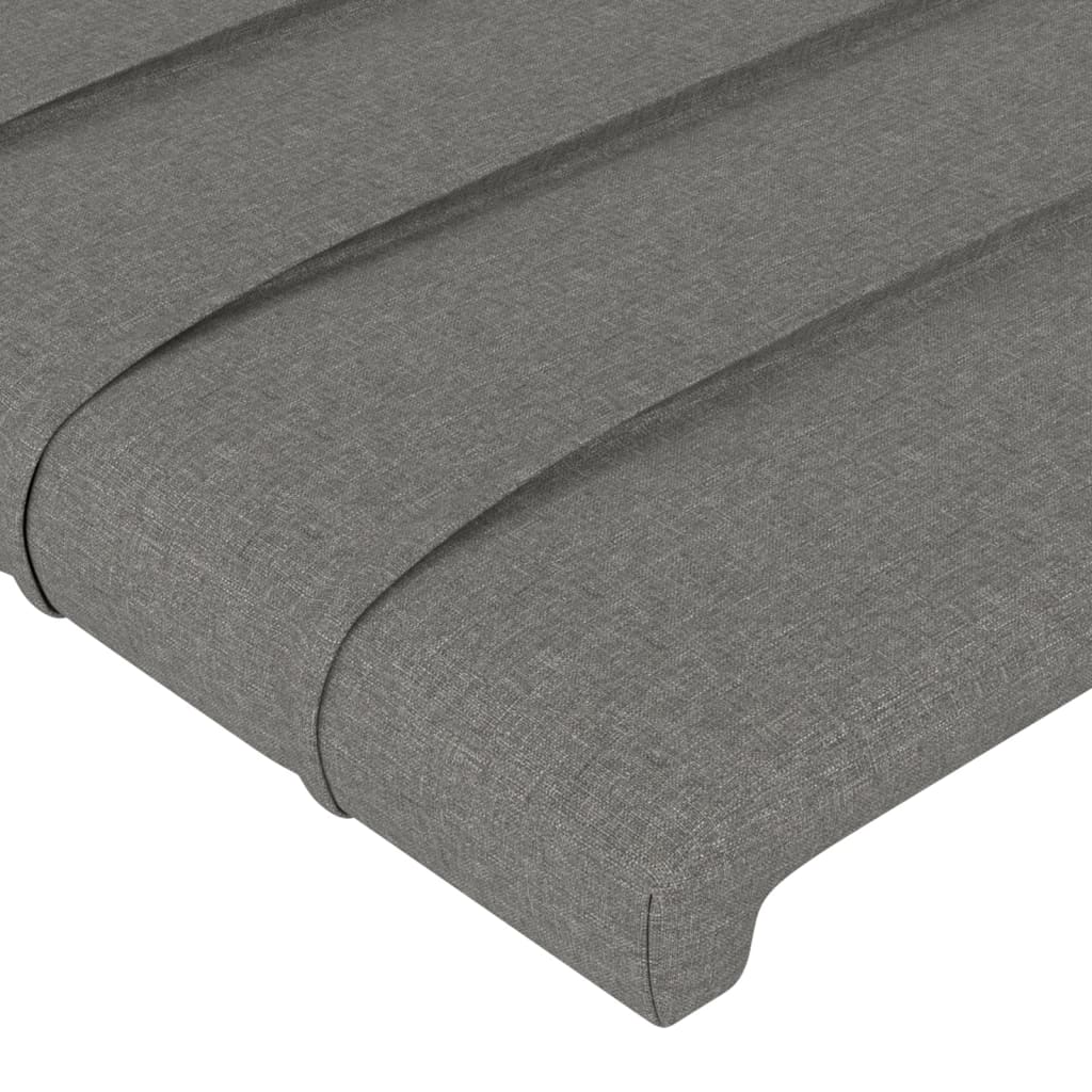 vidaXL Kopfteil mit Ohren Dunkelgrau 163x23x78/88 cm Stoff