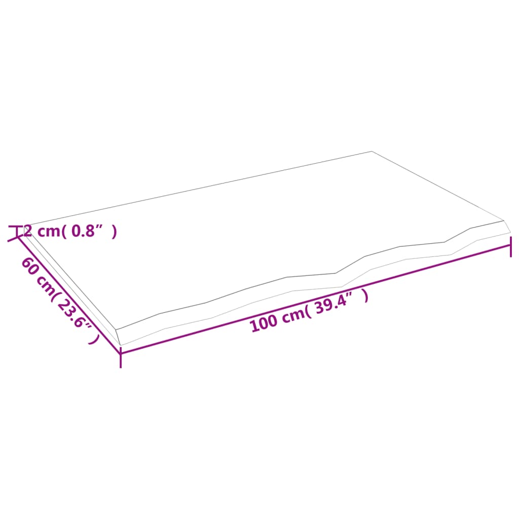 vidaXL Waschtischplatte Dunkelbraun 100x60x2 cm Massivholz Behandelt