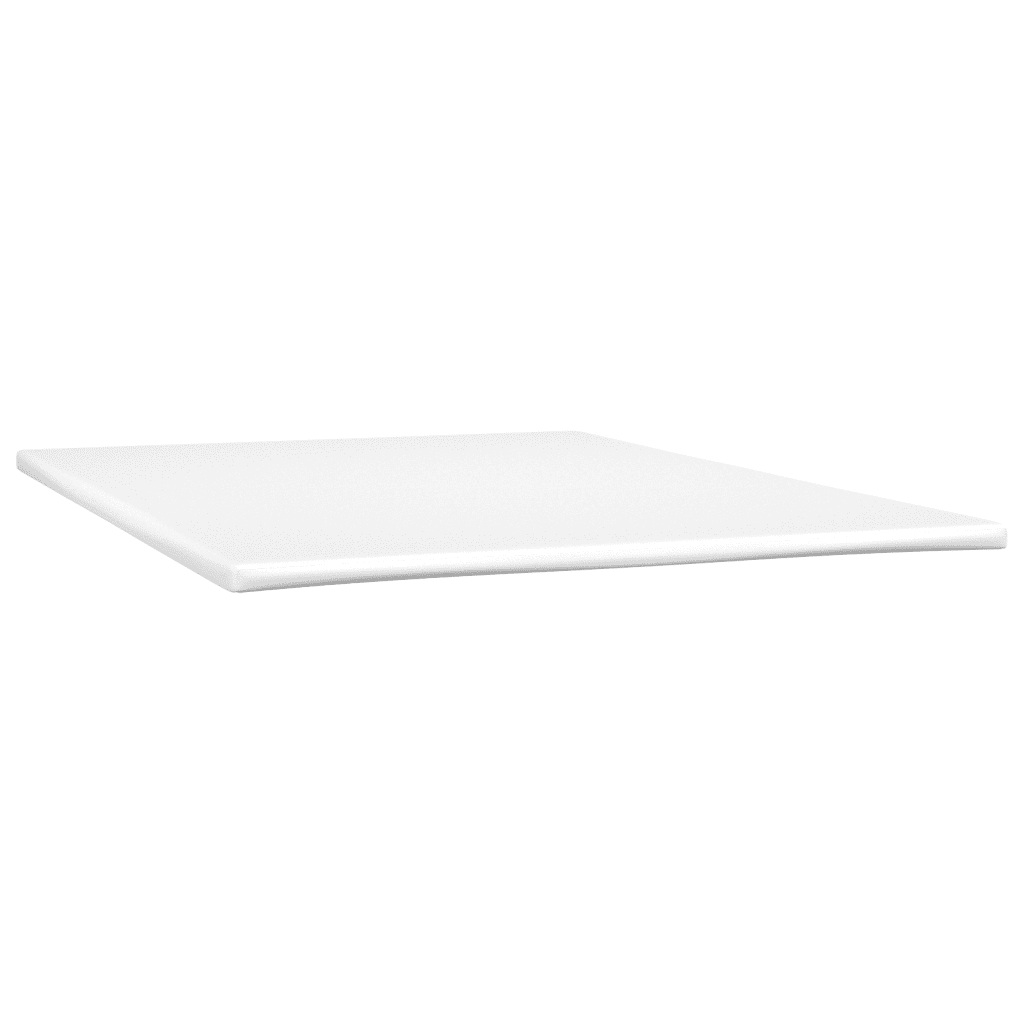 vidaXL Boxspringbett mit Matratze Weiß 160x200 cm Kunstleder