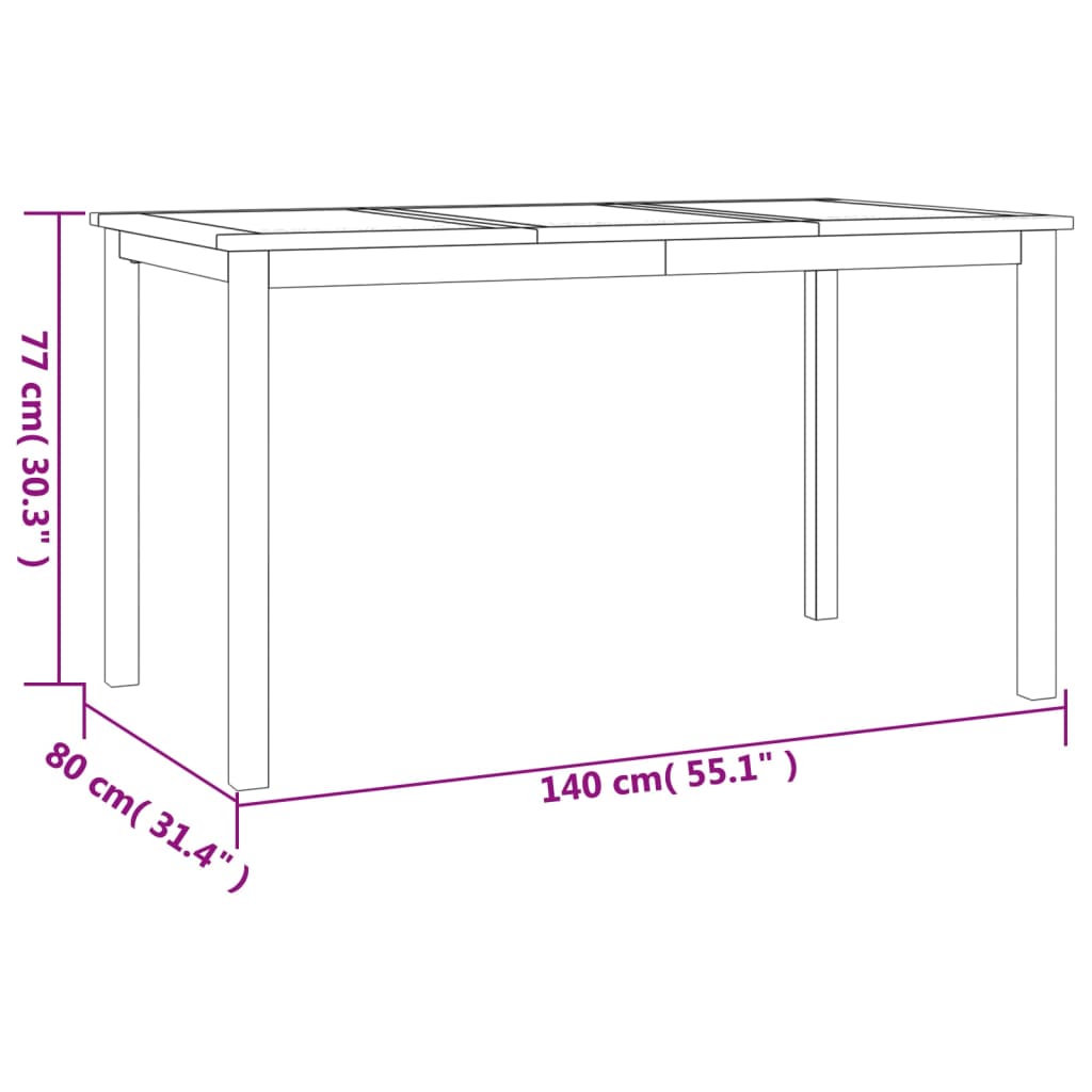 vidaXL 5-tlg. Garten-Essgruppe Massivholz Teak